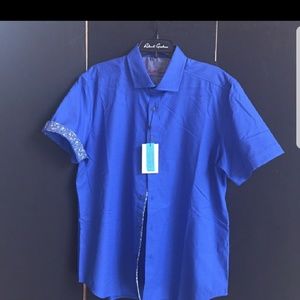 Robert Graham blue short sleeve button up